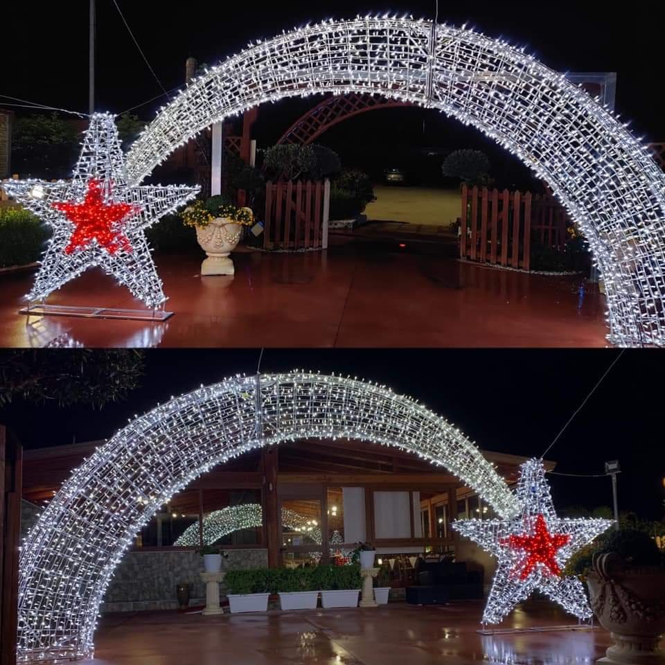 STELLA POLARE 3D CON SCIA Luminarie Natalizie per Piazze