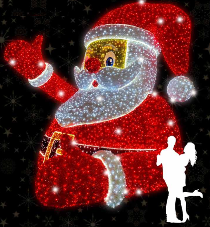 BABBO NATALE GIGANTE HELLO Luminarie Natalizie per Piazze e Spazi Pubblici