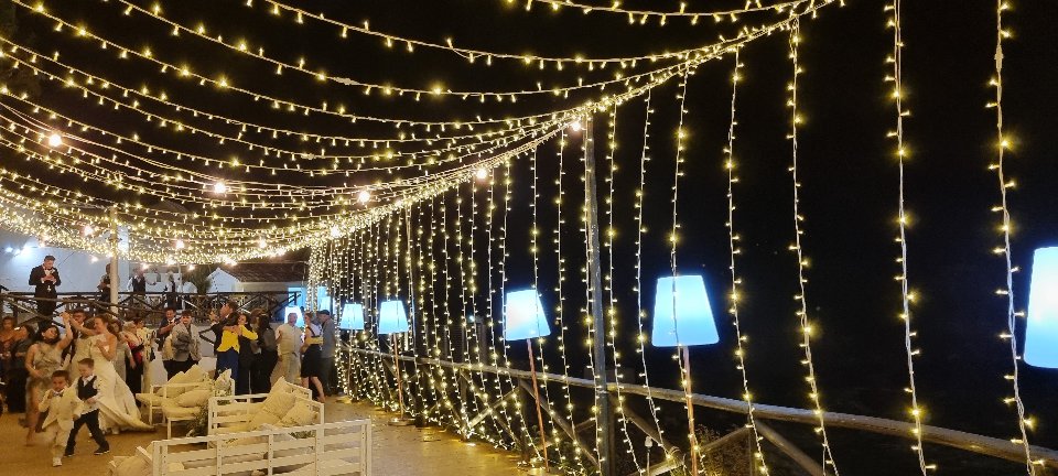 CIELO STELLATO MISTO - MICROLUCI E VINTAGE Luminarie Matrimonio