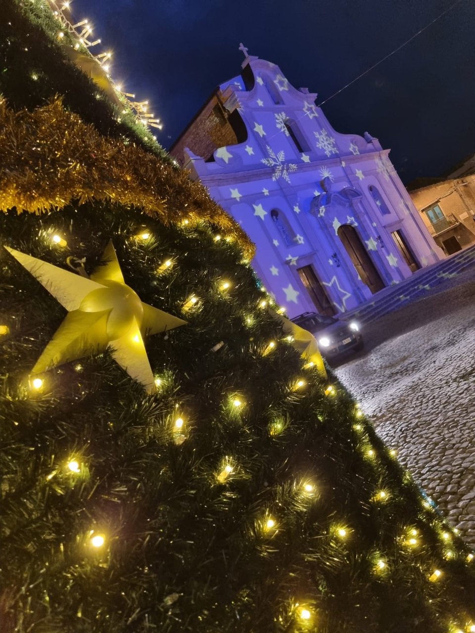 ALBERO CARPET VERDE E FIOCCHI 3D 12 Mt Luminarie Natalizie per Piazze