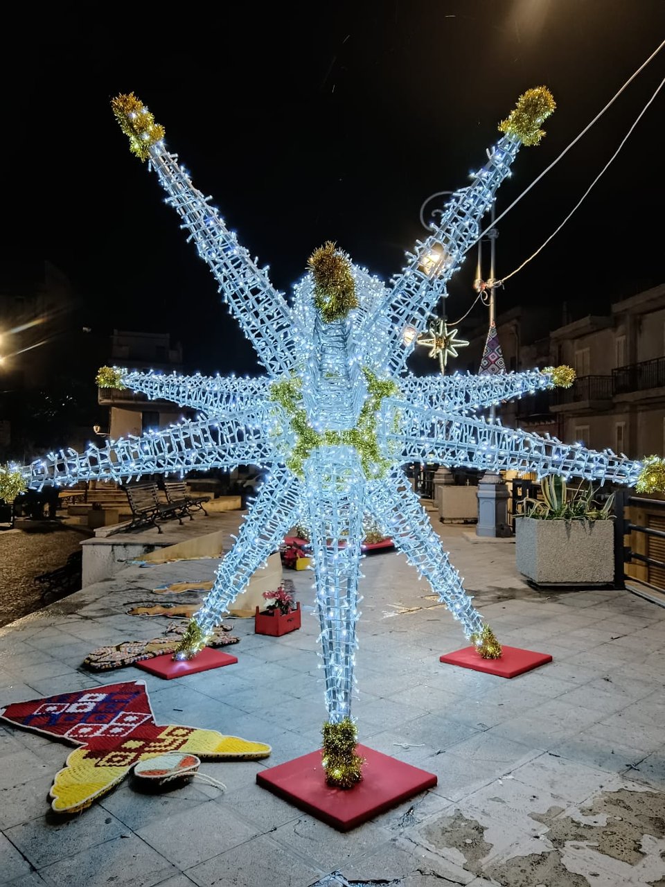 STELLA POLARE 3D CON SCIA Luminarie Natalizie per Piazze