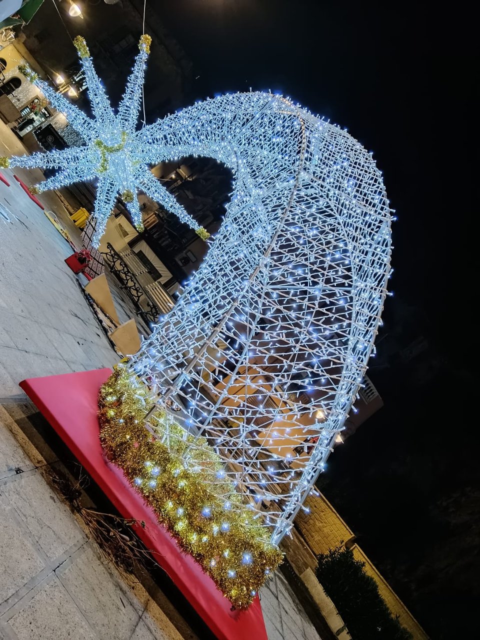 STELLA POLARE 3D CON SCIA Luminarie Natalizie per Piazze