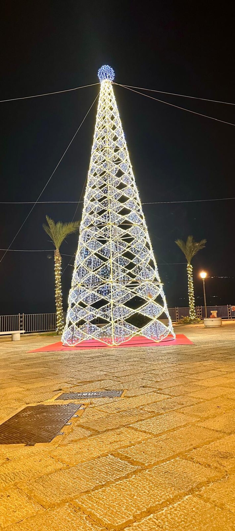 ALBERO A ROMBI 12Mt Luminarie Natalizie per Piazze