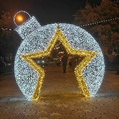 PALLA DOPPIO INGRESSO STELLE 3D Luminarie Natalizie per Piazze