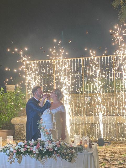 FONTANE A FREDDO LUMINOSE INGRESSO SPOSI TAGLIO TORTA Luminarie Matrimonio