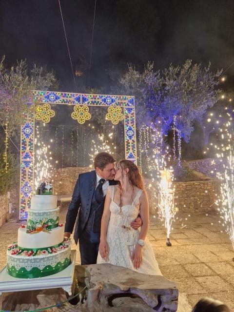 ARCHETTO TAGLIO TORTA FLOWERS 400 Luminarie Matrimonio