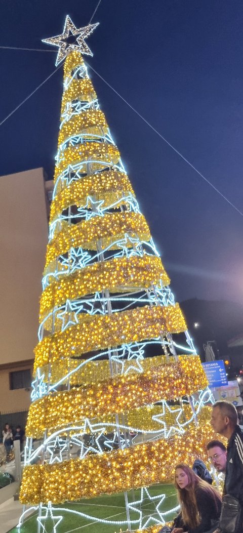 ALBERO CON GIRO STELLARE 12Mt Luminarie Natalizie per Piazze