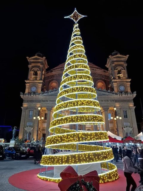 ALBERO SPIRALE MALTA 3D 12Mt Luminarie Natalizie per Piazze