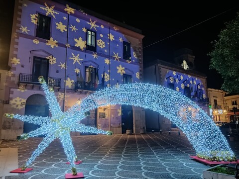 STELLA POLARE 3D CON SCIA Luminarie Natalizie per Piazze