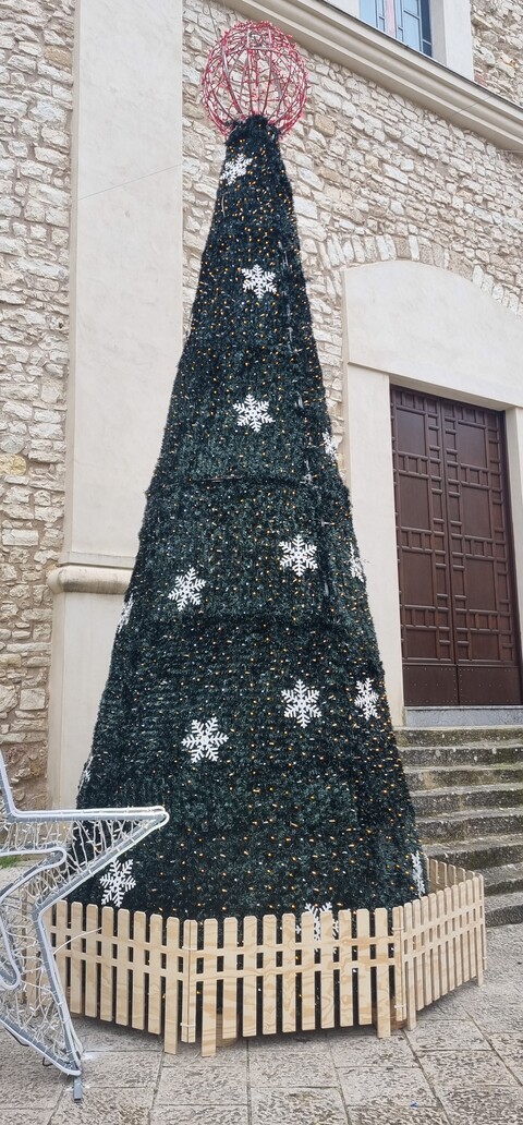 ALBERO CARPET VERDE con Fiocchi 3 Mt Luminarie Natalizie per Piazze