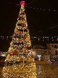 ALBERO CHAMPAGNE CON SFERE 12Mt Luminarie Natalizie per Piazze