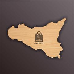 Tagliere in legno A&D sagomato Sicilia