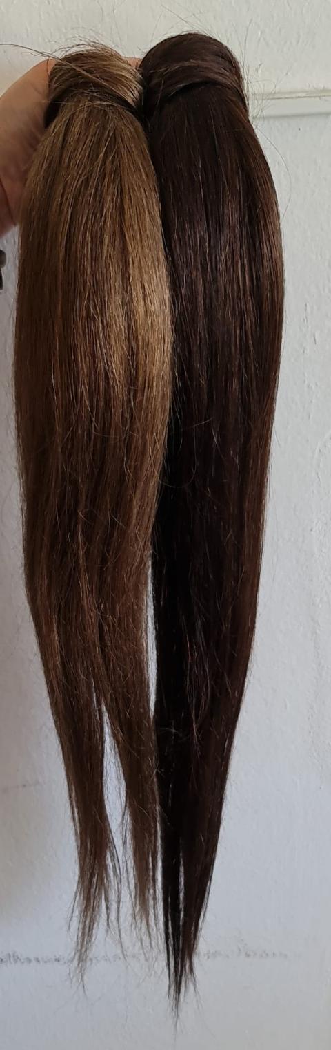 Coda di capelli naturali, veri, europei e vergini