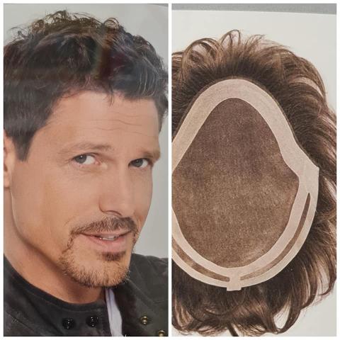 Parrucca uomo con capelli veri corti realizzata a mano