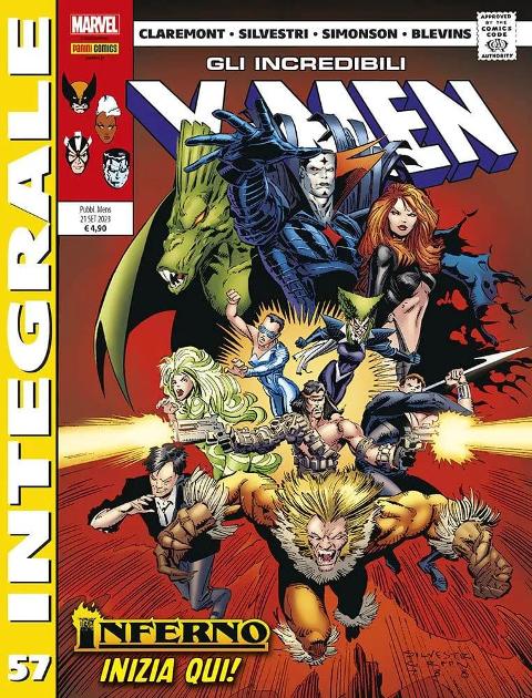 MARVEL INTEGRALE: GLI INCREDIBILI X-MEN 57 MARVEL COMICS SILVESTRI, CLAREMONT & AA.VV.