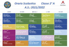 ORARIO CLASSE 2°A