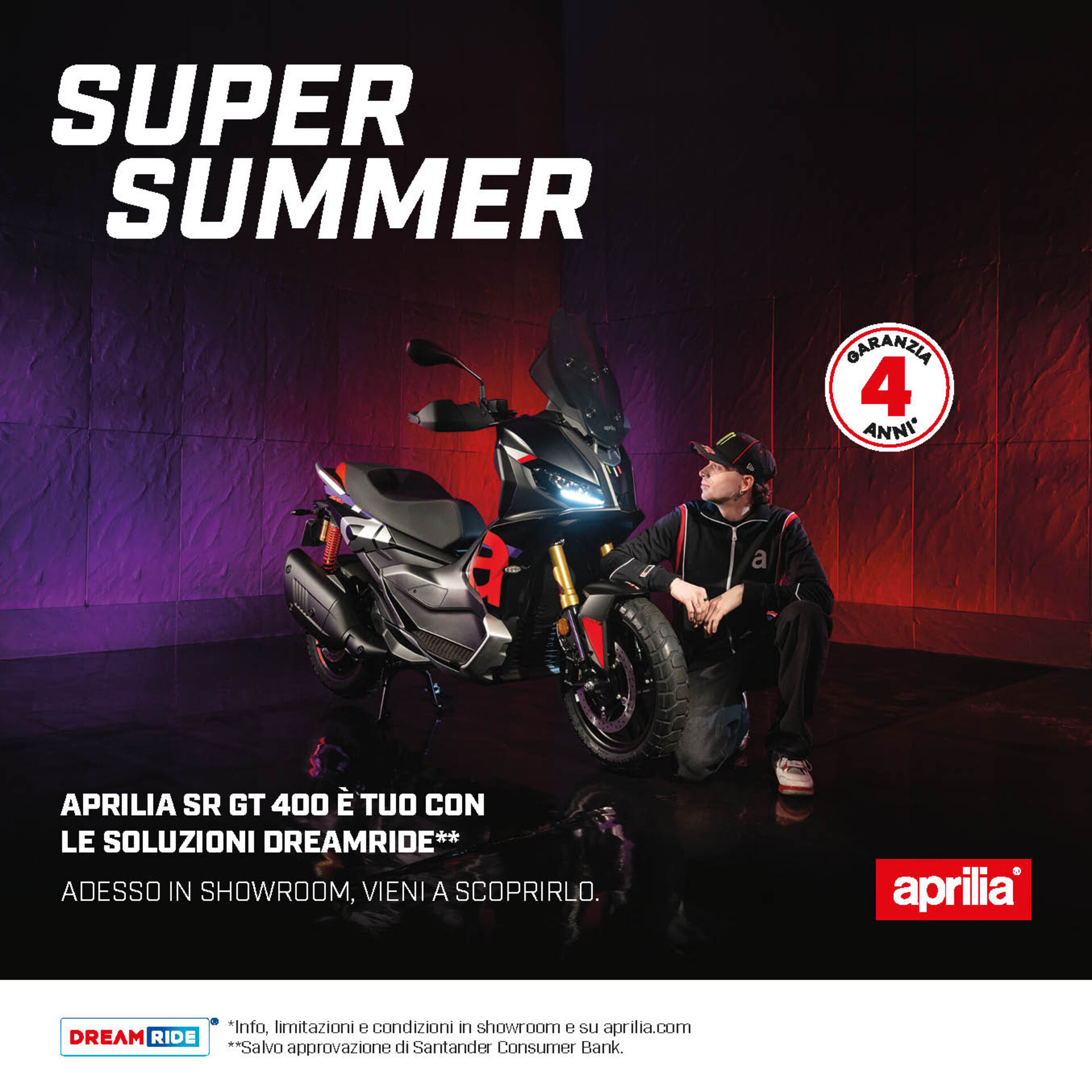 APRILIA SR GT 400 TUO CON INTERESSI ZERO (TAN 0,00%, TAEG 7,13%)