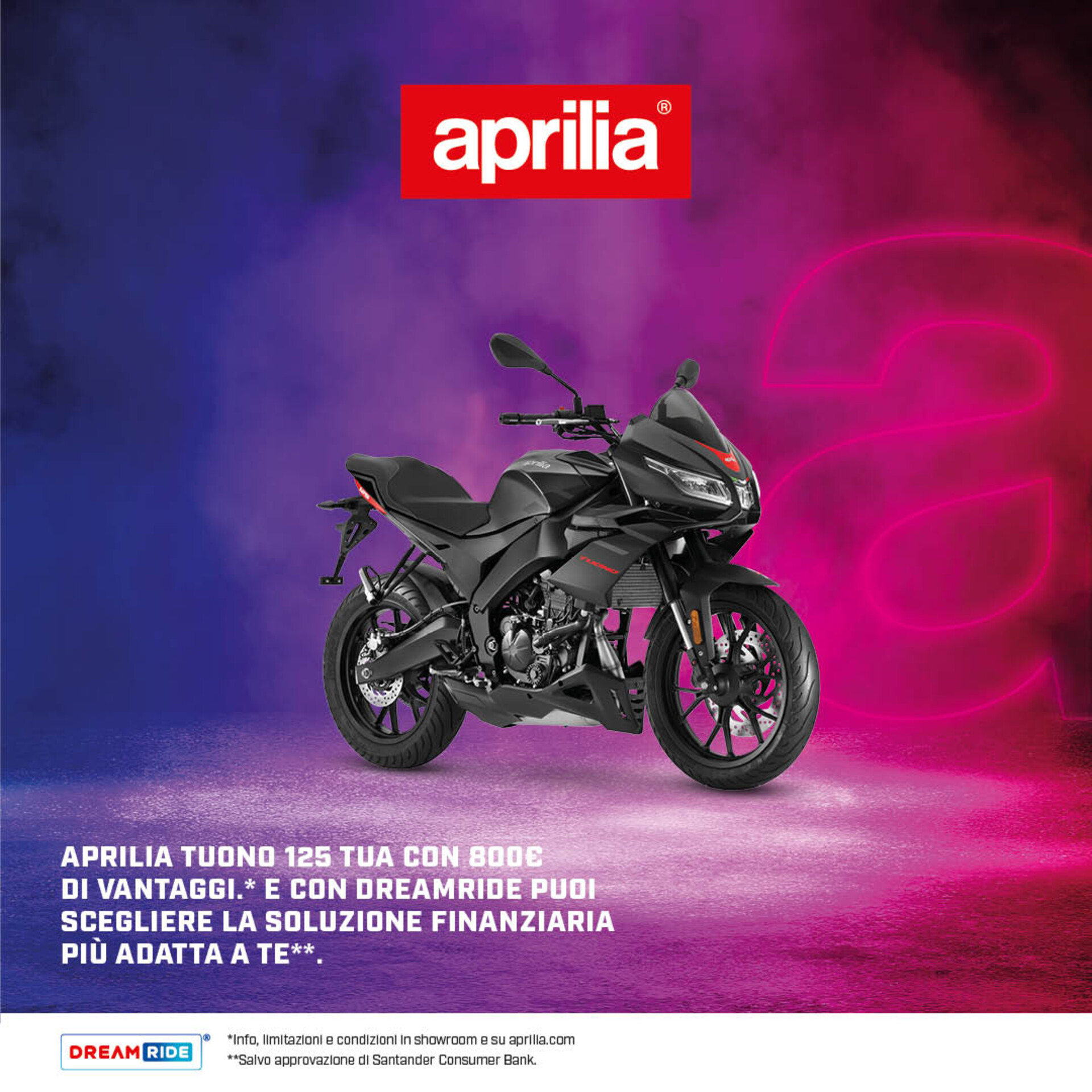APRILIA TUONO 125 E RS 125 TUE CON 800€ DI VANTAGGI DA 70€ AL MESE (TAN 5,98%, TAEG 10,48%)