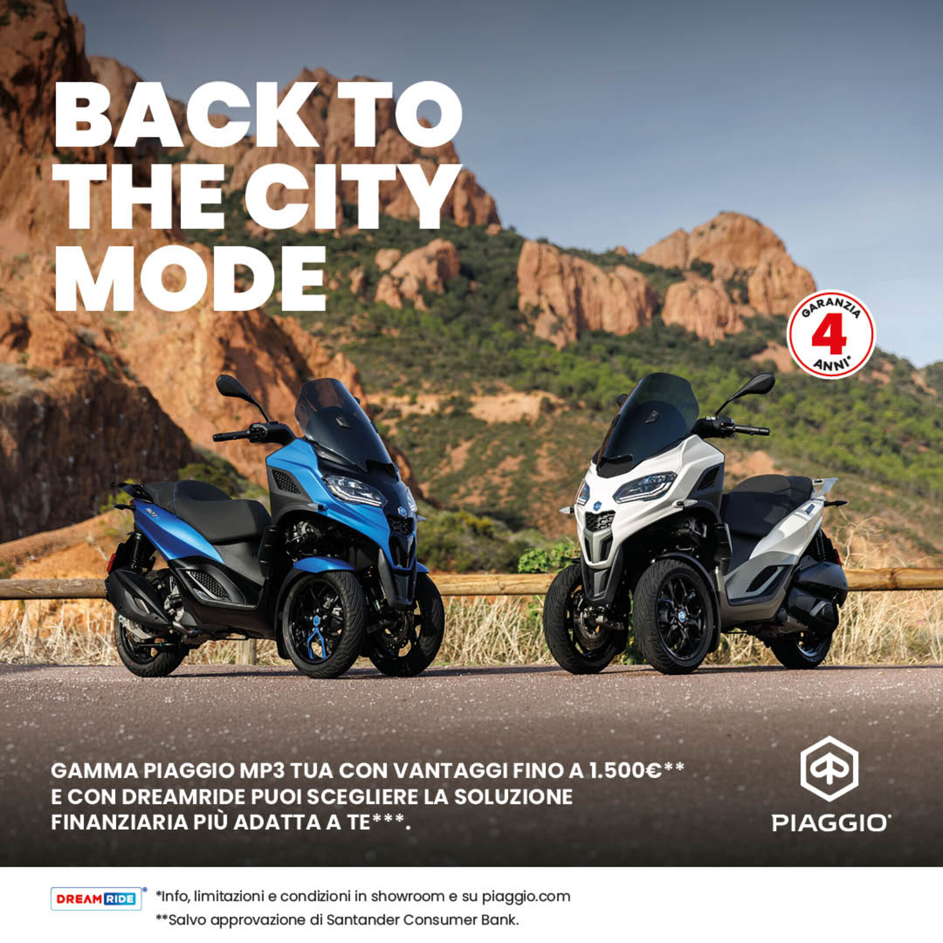 NUOVO PIAGGIO MP3 CON VANTAGGI FINO A 1.500€