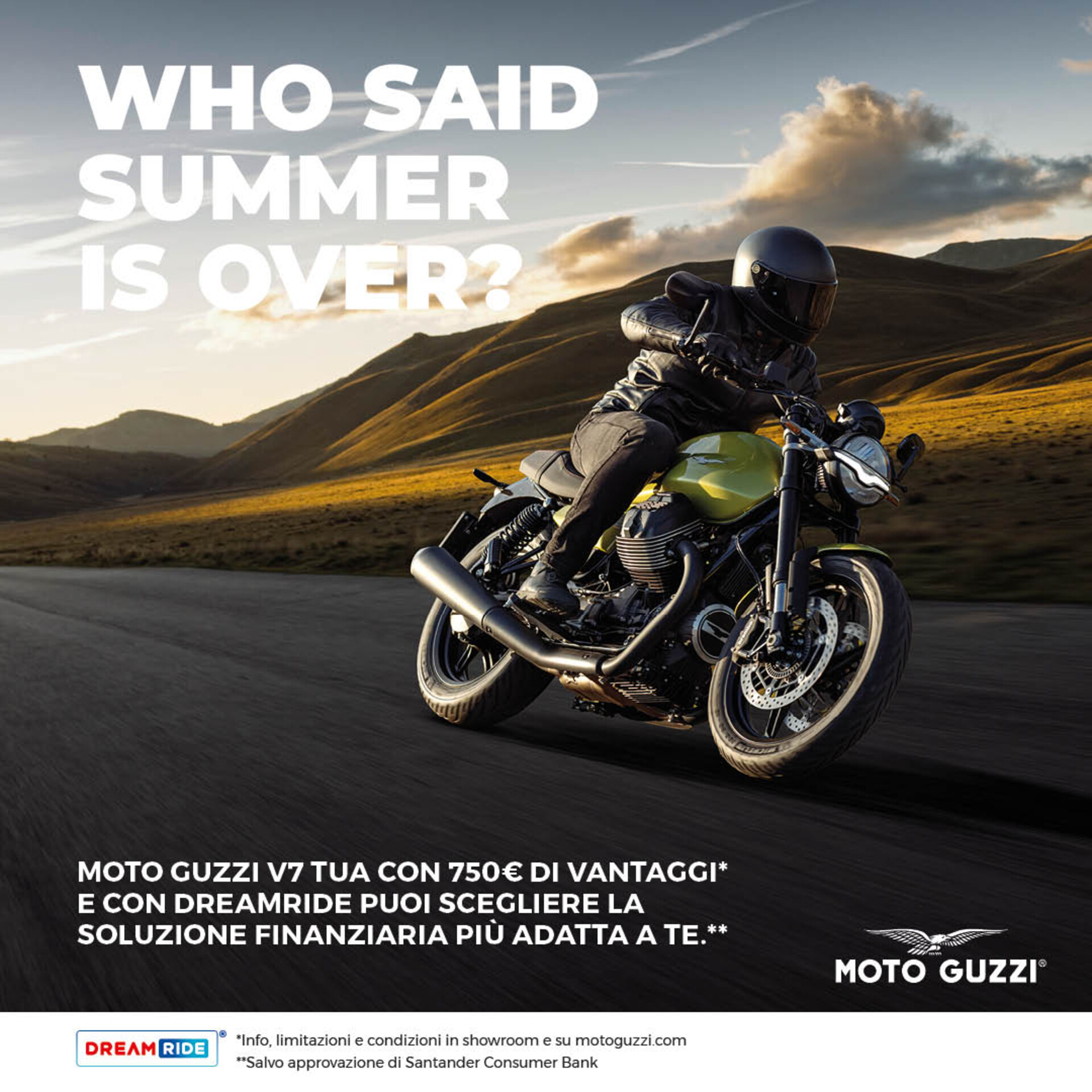 MOTO GUZZI V7 TUA CON 750€ DI VANTAGGI DA 100€ AL MESE (TAN 4,99%, TAEG 8,10%)