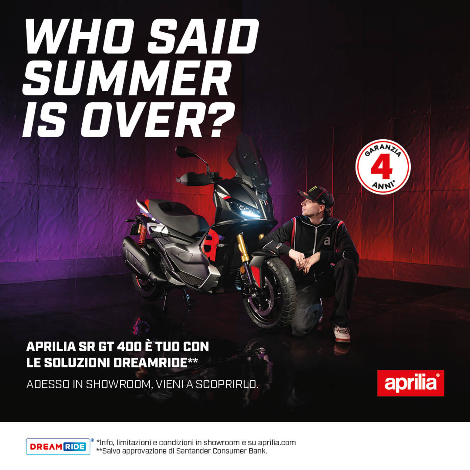 APRILIA SR GT 400 TUO CON INTERESSI ZERO (TAN 0,00%, TAEG 7,13%)