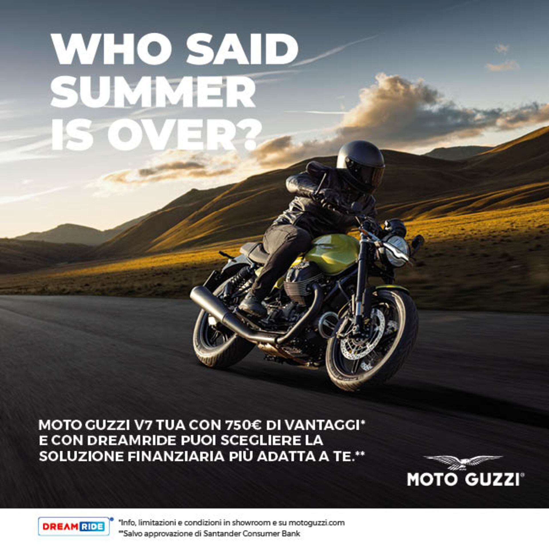 MOTO GUZZI V7 TUA CON 750€ DI VANTAGGI DA 99€ AL MESE (TAN 4,98%, TAEG 8,74%)