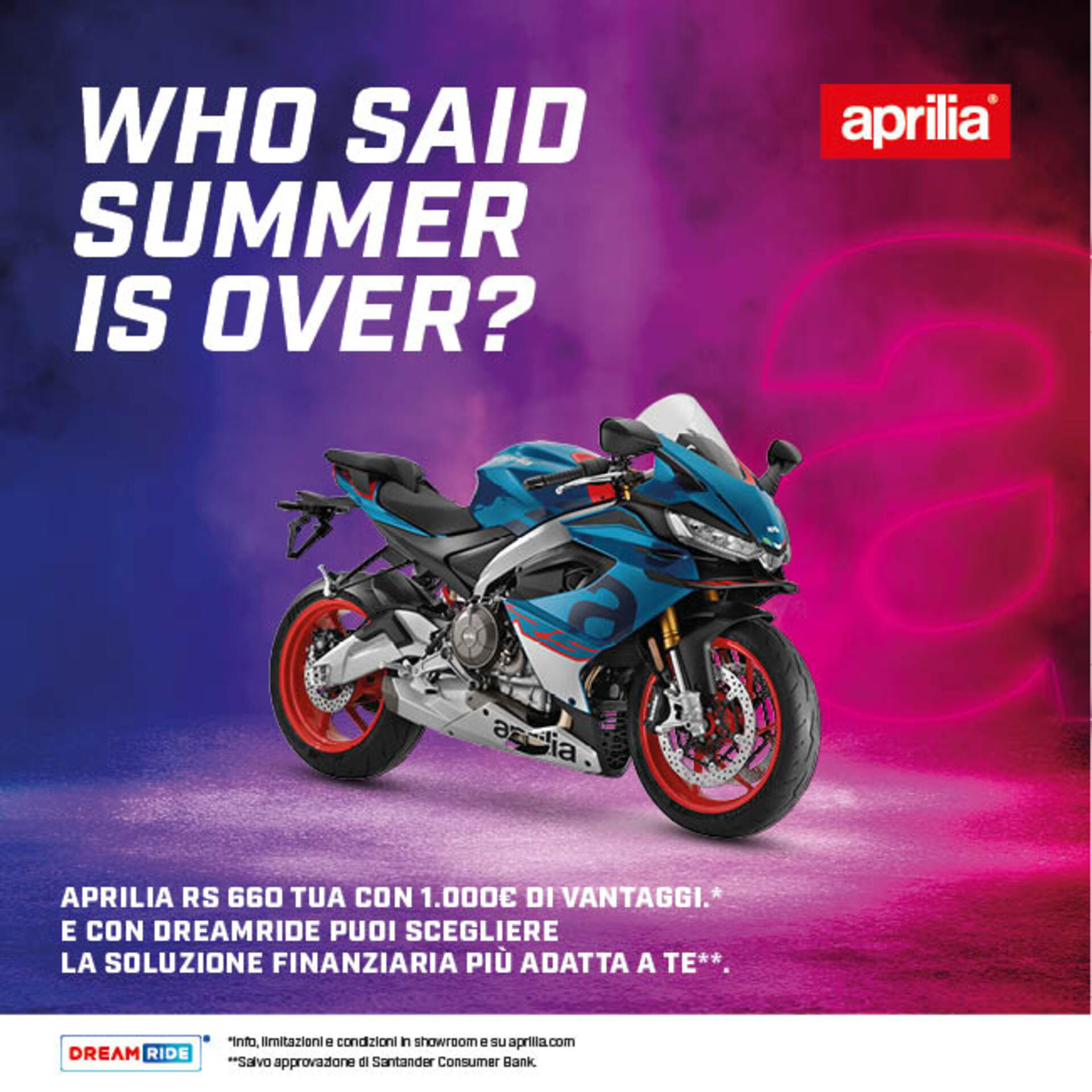 APRILIA RS 660 TUA CON 1.000€ DI VANTAGGI DA 119€ AL MESE (TAN 5,98%, TAEG 9,84%)