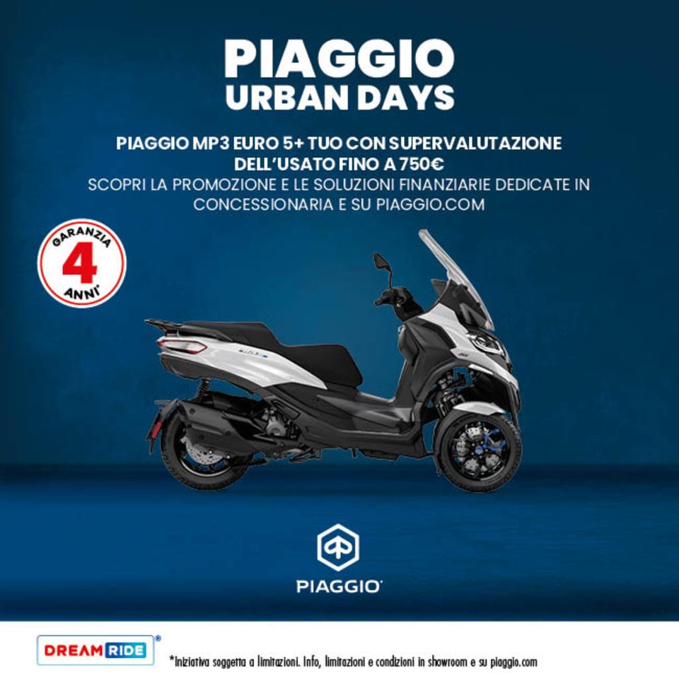 PIAGGIO MP3 EURO 5+ TUO CON SUPERVALUTAZIONE DELL’USATO FINO A 750€