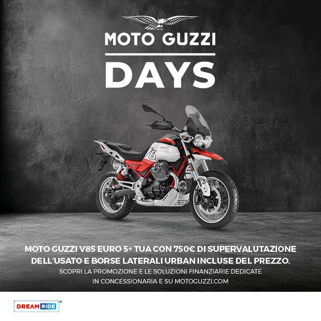 V85 EURO 5+ E’ TUA CON 750€ DI SUPERVALUTAZIONE DELL’USATO E BORSE LATERALI URBAN INCLUSE DEL PREZZO