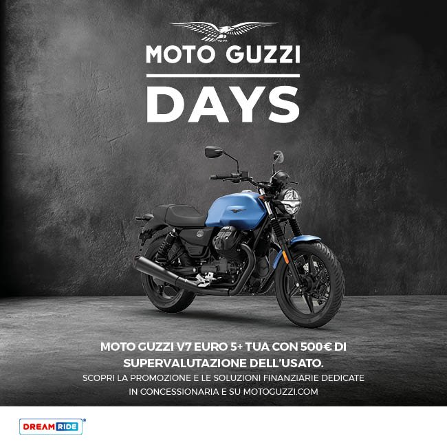 MOTO GUZZI V7 EURO 5+ TUA CON 500€ DI SUPERVALUTAZIONE DELL’USATO.