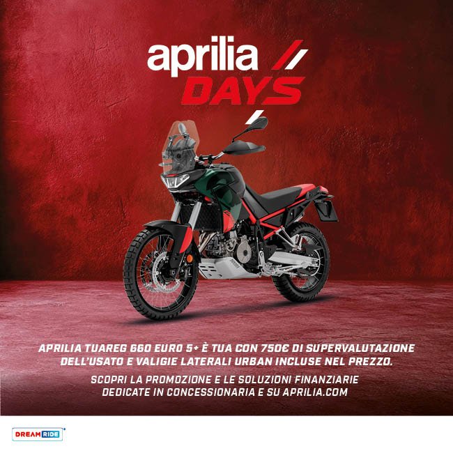 APRILIA TUAREG 660 EURO 5+ E’ TUA CON 750€ DI SUPERVALUTAZIONE DELL’USATO E VALIGIE LATERALI URBAN