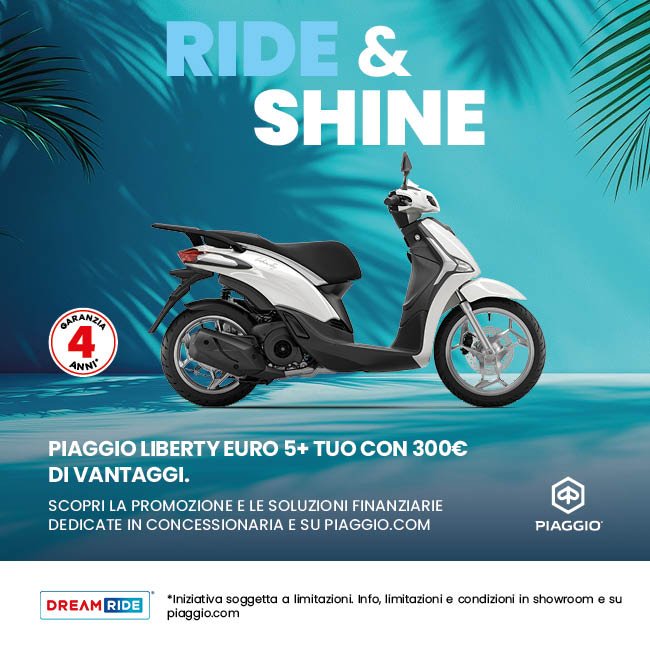 PIAGGIO LIBERTY 125/150cc TUO A PARTIRE DA 49€ AL MESE (TAEG 10,22%) CON 300€ DI VANTAGGI