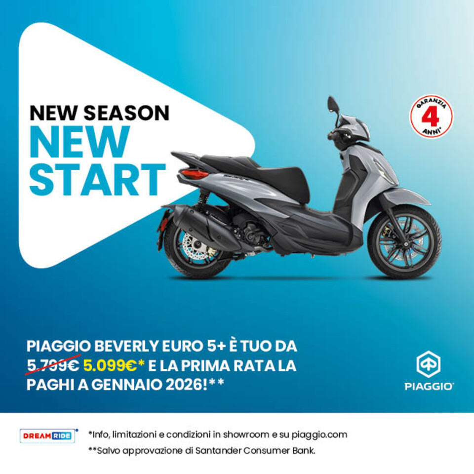 PIAGGIO BEVERLY TUO DA 5.099€, SENZA INTERESSI E LA PRIMA RATA A GENNAIO 2026.