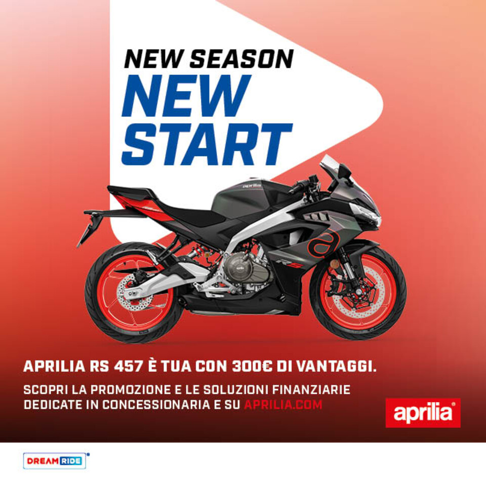 APRILIA RS 457 TUA CON 300€ DI VANTAGGI E CON DREAMRIDE GOLD E’ TUA A PARTIRE DA 3.600€ (TAN 0,00%,