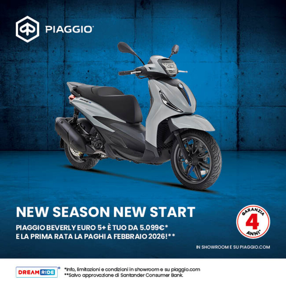 PIAGGIO BEVERLY TUO DA 5.099€, SENZA INTERESSI E LA PRIMA RATA A GENNAIO 2026.