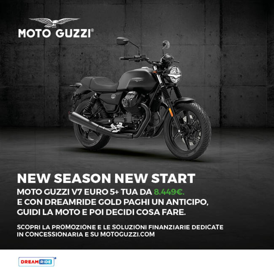 V7 TUA DA 8.449€ E CON DREAMRIDE GOLD PAGHI UN ANTICIPO, GUIDI LA MOTO E POI DECIDI COSA FARE.