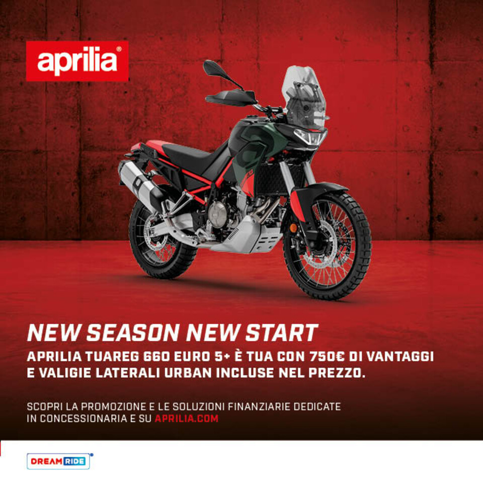 APRILIA TUAREG 660 E’ TUA CON 750€ DI VANTAGGI E VALIGIE LATERALI URBAN INCLUSE NEL PREZZO.