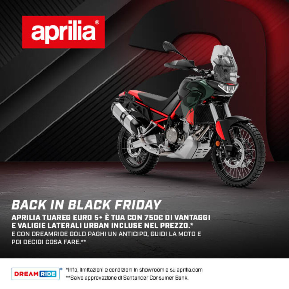 APRILIA TUAREG 660 E’ TUA CON 750€ DI VANTAGGI E VALIGIE LATERALI URBAN INCLUSE NEL PREZZO.