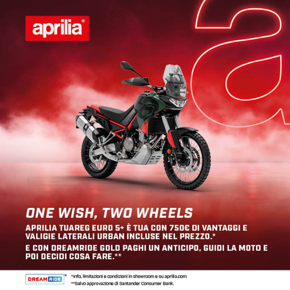 APRILIA TUAREG 660 E’ TUA CON 750€ DI VANTAGGI E VALIGIE LATERALI URBAN INCLUSE NEL PREZZO.