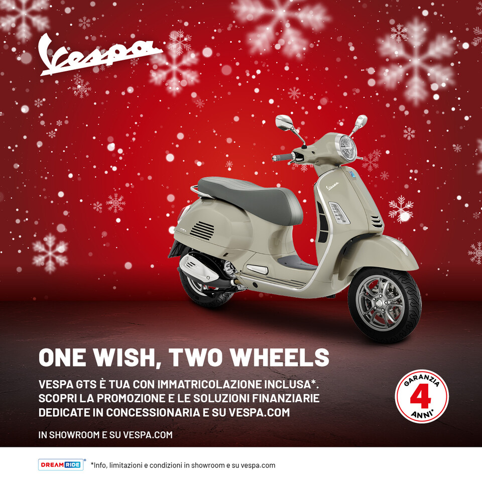 Vespa GTS Euro 5+ tua chiavi in mano con rate da 126€ al mese