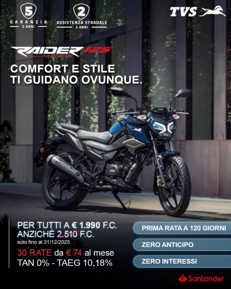 TVS Raider 125: Tua a 1.990€