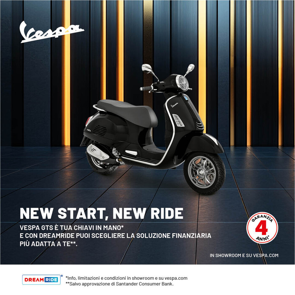 LA TUA NUOVA VESPA GTS A PARTIRE DA 179€ AL MESE (TAN 3,48%, TAEG 9,68%) CHIAVI IN MANO