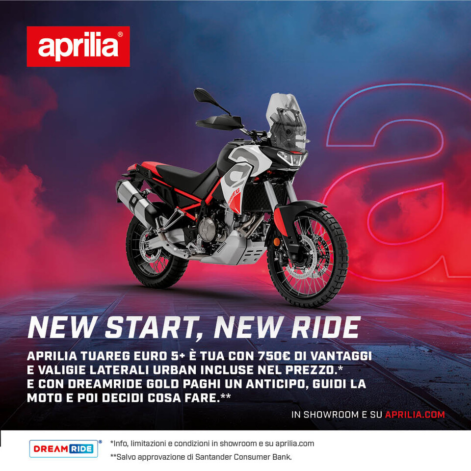 APRILIA TUAREG 660 E’ TUA CON 750€ DI VANTAGGI E VALIGIE LATERALI URBAN INCLUSE NEL PREZZO.