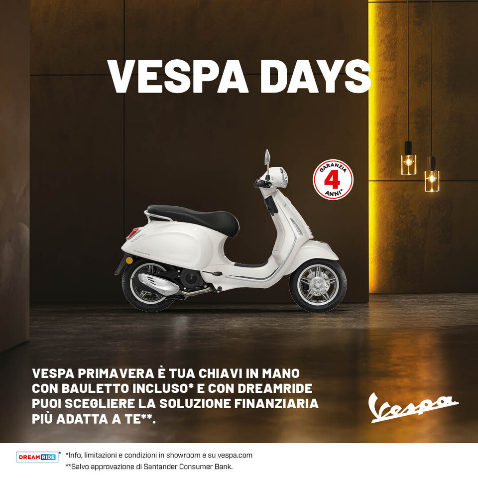 VESPA PRIMAVERA E' TUA CHIAVI IN MANO CON BAULETTO INCLUSO DA 99,50€ AL MESE (TAN 4,98% TAEG 8,36%)