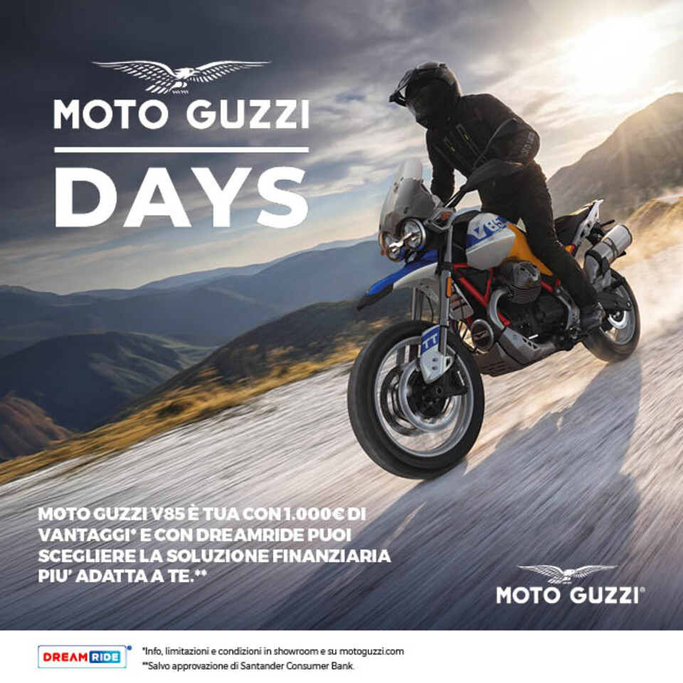 MOTO GUZZI V85 E’ TUA DA 199€ AL MESE (TAN 5,98%, TAEG 8,06%) CON 1.000€ DI VANTAGGI