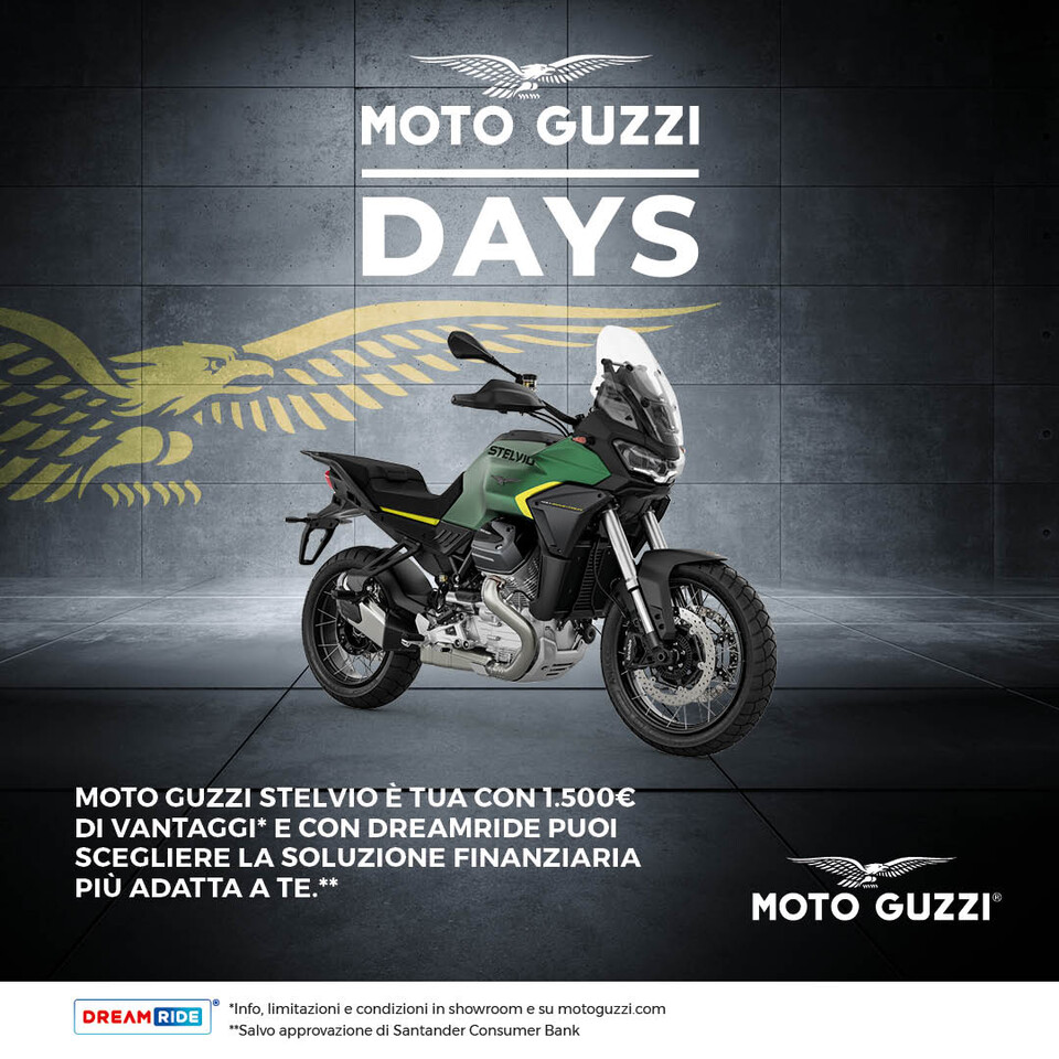 MOTO GUZZI STELVIO E' TUA DA 259,50€ AL MESE (TAN 5,98%, TAEG 7,63%) CON 1.500€ DI VANTAGGI