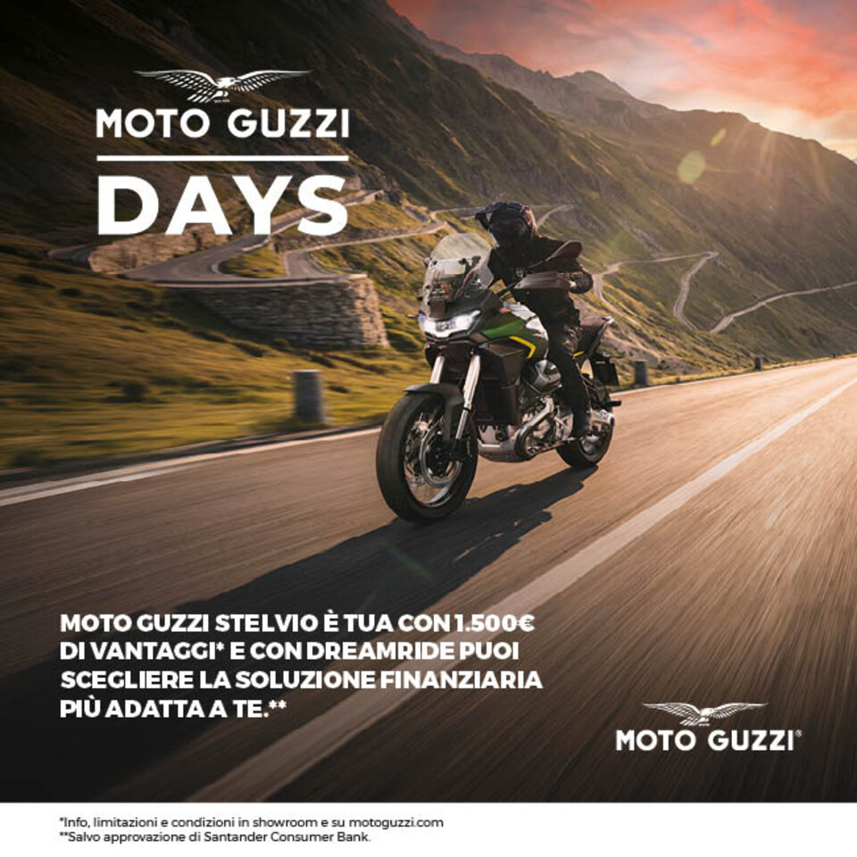 MOTO GUZZI STELVIO E' TUA DA 259,50€ AL MESE (TAN 5,98%, TAEG 7,63%) CON 1.500€ DI VANTAGGI