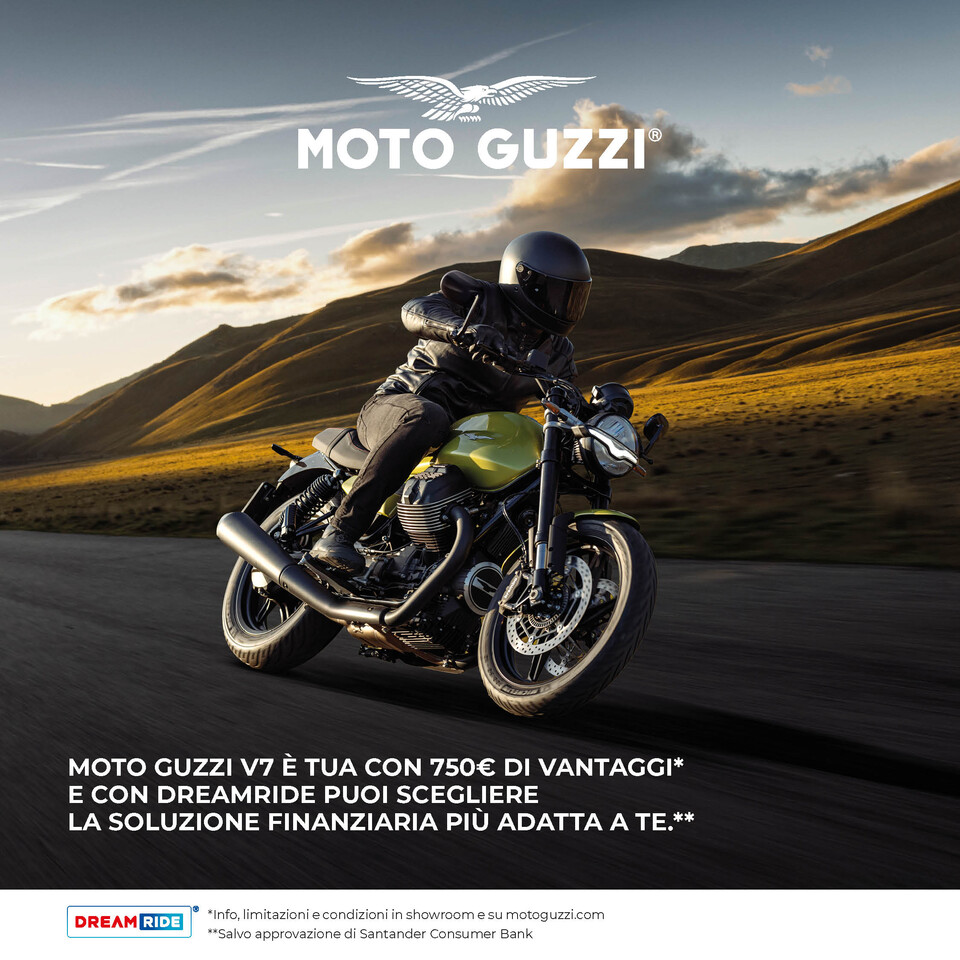 MOTO GUZZI V7 TUA CON 750€ DI VANTAGGI DA 100€ AL MESE (TAN 4,99%, TAEG 8,10%)