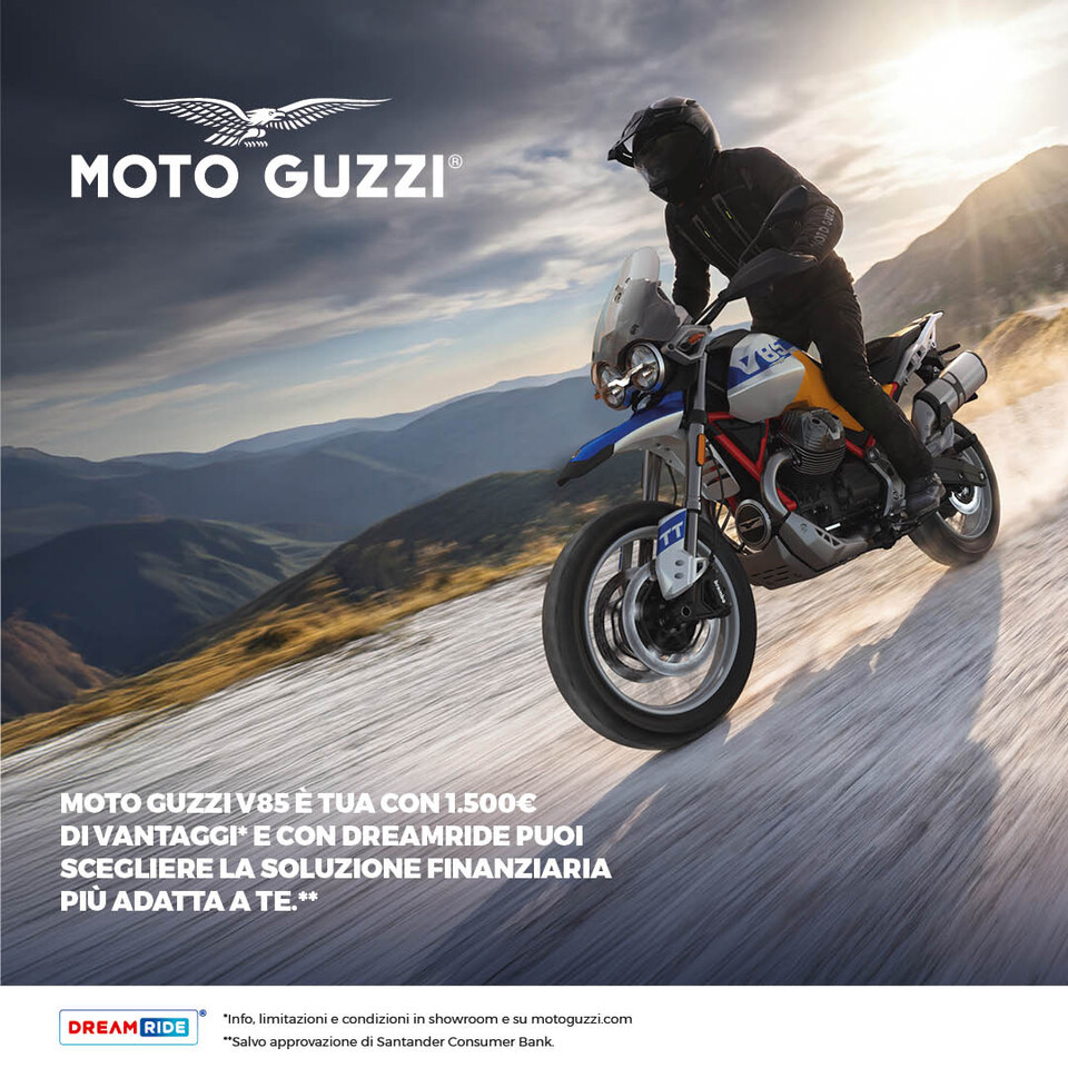 MOTO GUZZI V85 E’ TUA CON 1.500€ DI VANTAGGI DA 120€ AL MESE (TAN 5,99%, TAEG 8,14%)