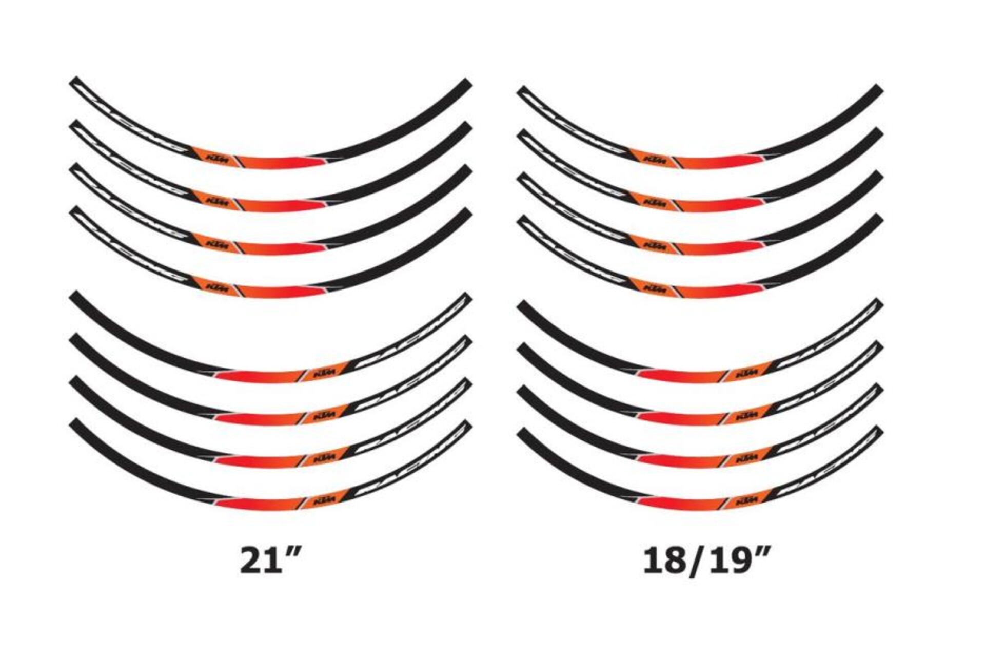 Set di adesivi per anello del cerchio KTM